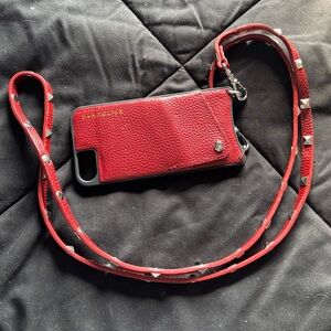 Bandolier Crimson Phone Case with Studded Strap